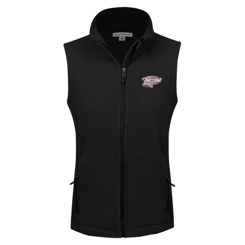  Womens Black Fleece Full Zip Vest - Ramapo College Roadrunners