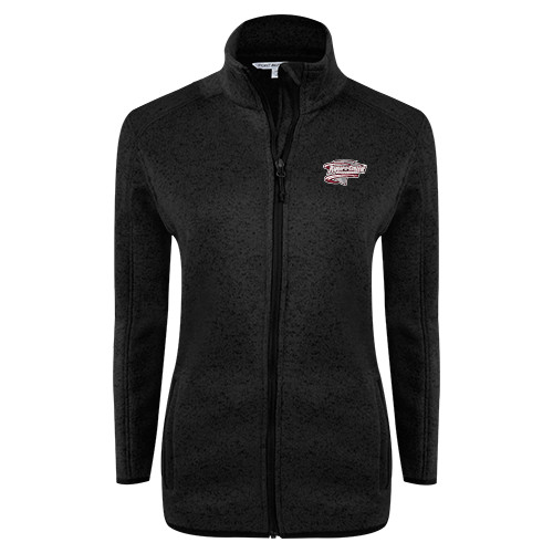  Womens Black Heather Fleece Jacket - Ramapo College Roadrunners