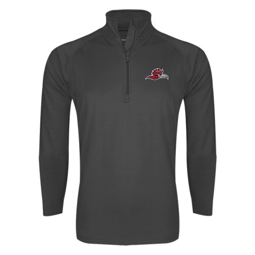  Sport Tek Charcoal Sport Wick Stretch 1/2 Zip Pullover - Roadrunner Head