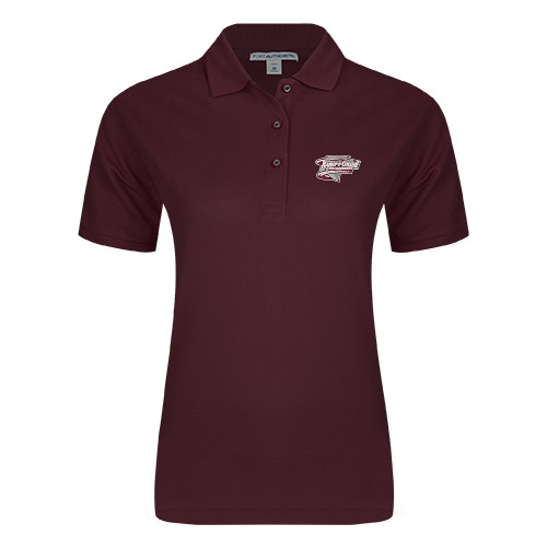  Womens Silk Touch Maroon Pique Polo - Ramapo College Roadrunners
