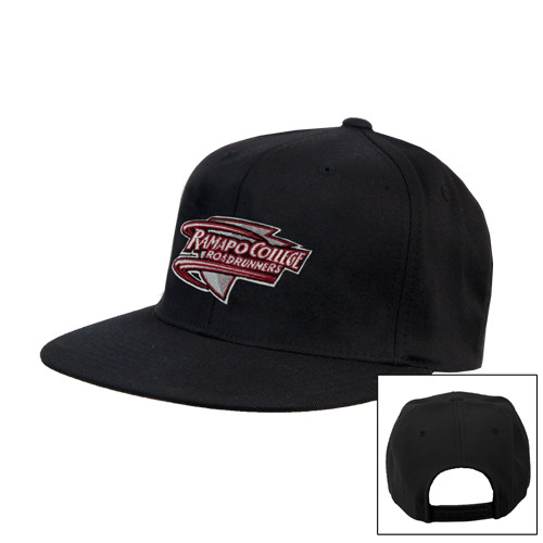  Black Flat Bill Snapback Hat - Ramapo College Roadrunners