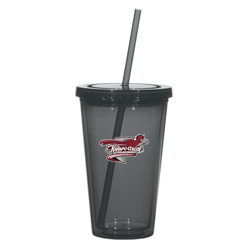  Madison Double Wall Charcoal Tumbler w/Straw 16oz - Official Logo