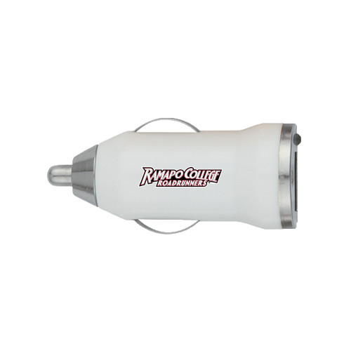  On the Go White Car Charger - Ramapo College Roadrunners Word Mark