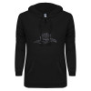 Thumbnail image for  ENZA Womens Black V Notch Raw Edge Fleece Hoodie