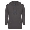 Thumbnail image for  ENZA Womens Dark Heather V Notch Raw Edge Fleece Hoodie