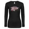 Thumbnail image for  Womens Black Long Sleeve V Neck Tee 