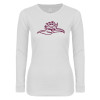 Thumbnail image for  Womens White Long Sleeve V Neck Tee