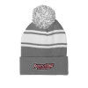 Thumbnail image for  Grey/White Two Tone Knit Pom Beanie w/Cuff