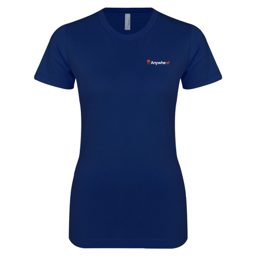  Next Level Womens Navy Boyfriend Tee - Anywhere