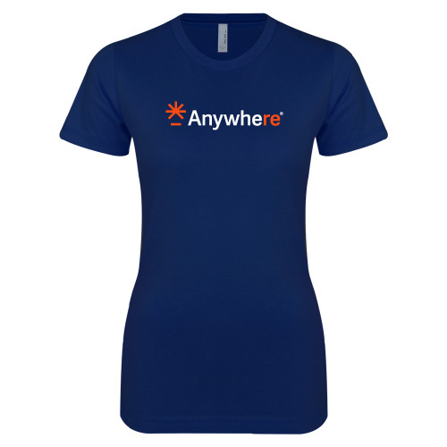  Next Level Womens Navy Boyfriend Tee - Anywhere