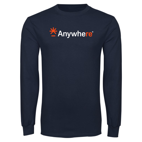  Navy Long Sleeve T Shirt - Anywhere