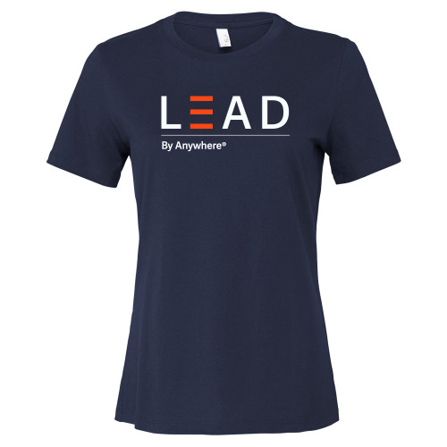  Bella + Canvas Womens Navy Relaxed Cotton T Shirt - Lead by Anywhere