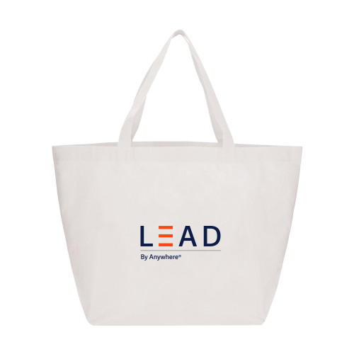  Yaya Non Woven White Shopper Tote - Lead by Anywhere