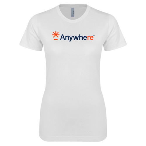  Next Level Womens White Boyfriend Tee - Anywhere