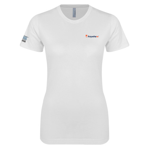  Next Level Womens White Boyfriend Tee - Anywhere