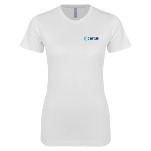  Next Level Womens White Boyfriend Tee - Cartus Horizontal