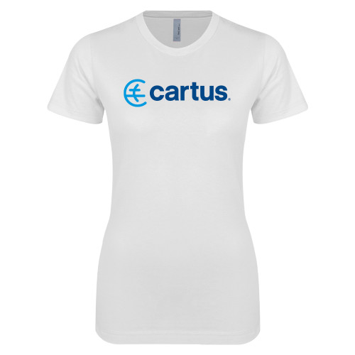  Next Level Womens White Boyfriend Tee - Cartus Horizontal