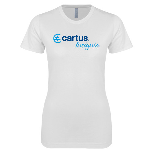  Next Level Womens White Boyfriend Tee - Cartus Insignia