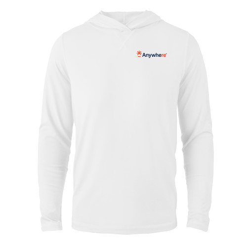  White Long Sleeve Hooded Tee - Anywhere