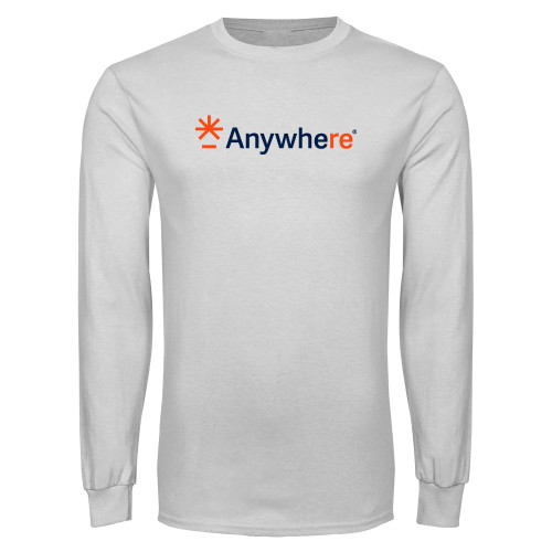  White Long Sleeve T Shirt - Anywhere