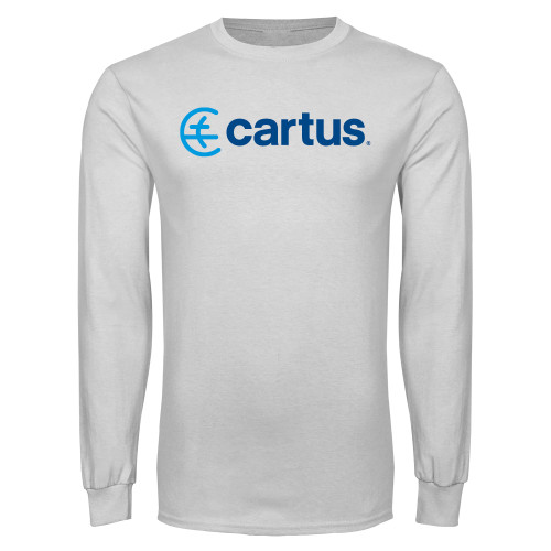  White Long Sleeve T Shirt - Cartus Horizontal