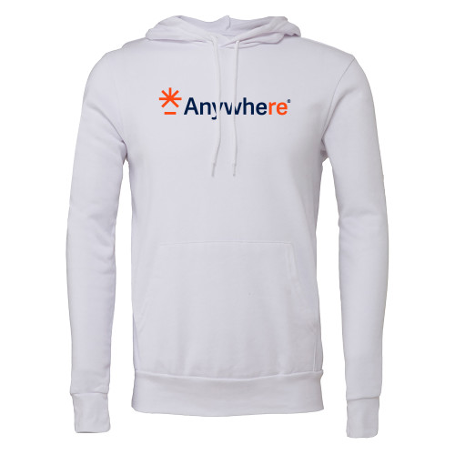  Bella + Canvas White Fleece Hood - Anywhere
