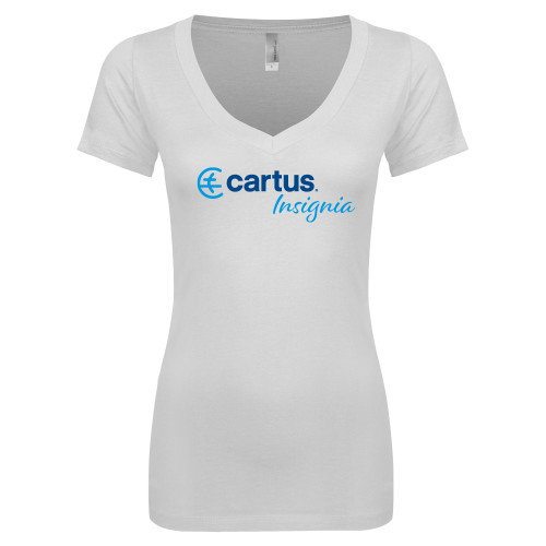  Next Level Womens White Ideal V Tee - Cartus Insignia