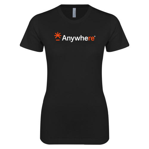  Next Level Womens Black Boyfriend Tee - Anywhere