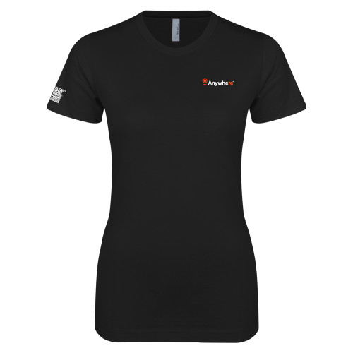  Next Level Womens Black Boyfriend Tee - Anywhere