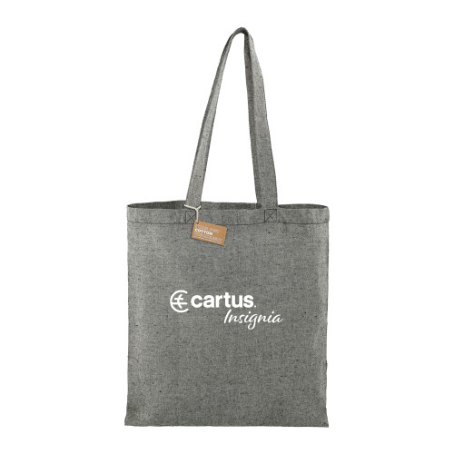  Recycled Cotton Twill Black Tote - Cartus Insignia