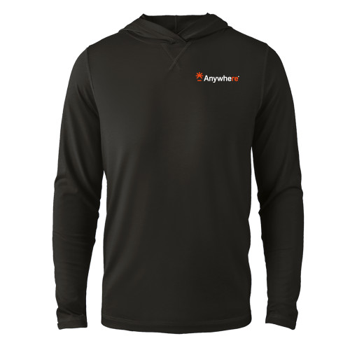  Black Long Sleeve Hooded Tee - Anywhere
