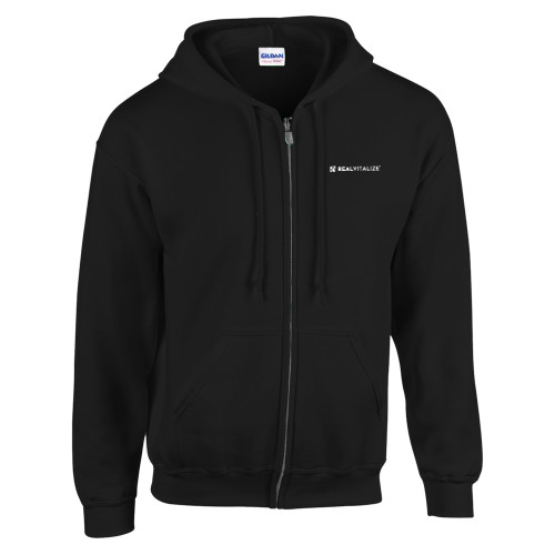  Black Fleece Full Zip Hoodie - RealVitalize Flat