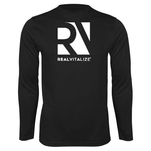  Black Performance Long Sleeve Shirt - RealVitalize Stacked