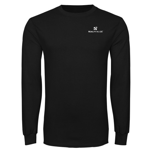  Black Long Sleeve T Shirt - RealVitalize Primary Mark
