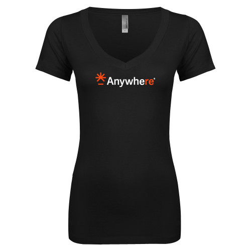  Next Level Womens Black Ideal V Tee - Anywhere