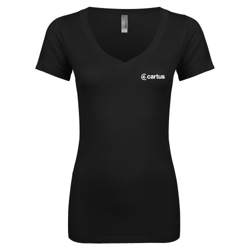  Next Level Womens Black Ideal V Tee - Cartus Horizontal
