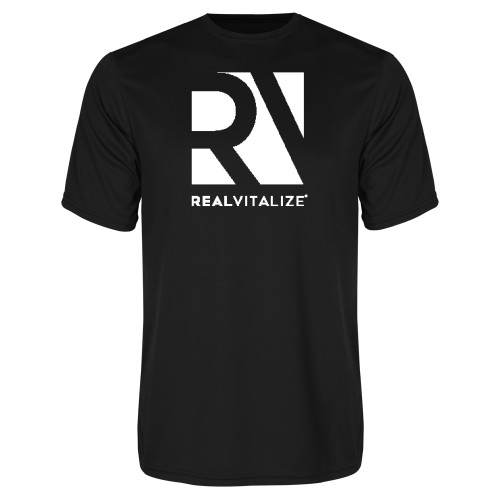  Black Performance Tee - RealVitalize Stacked