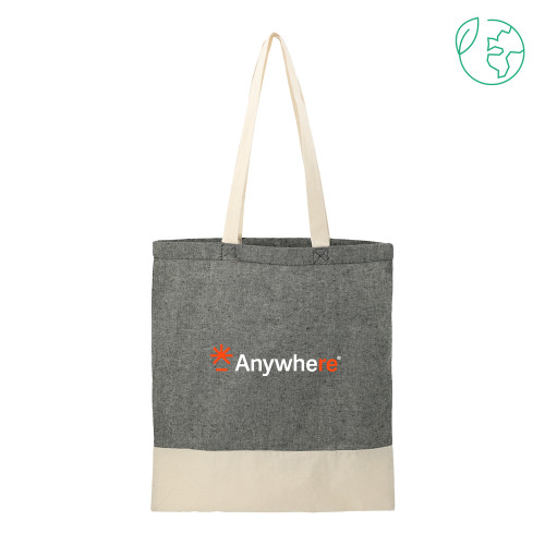  Split Recycled Black Cotton Twill Convention Tote - Anywhere