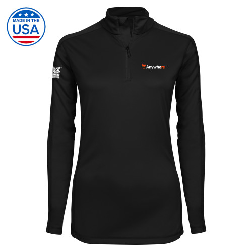  Syntrel Womens Black Interlock 1/4 Zip - Anywhere