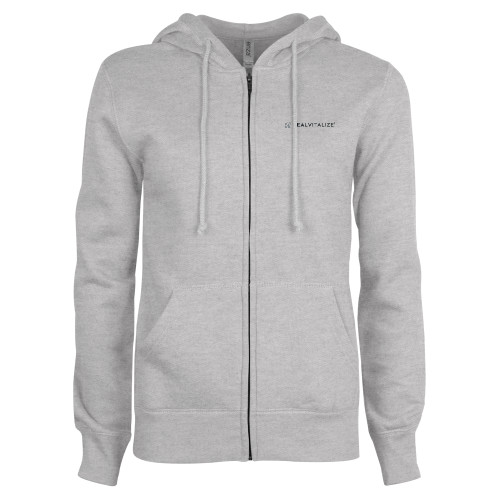  ENZA Womens Grey Fleece Full Zip Hoodie - RealVitalize Flat
