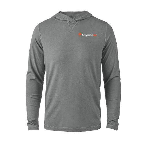  Grey Heather Long Sleeve Hooded Tee - Anywhere