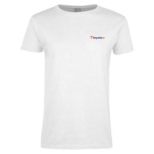  Womens White Short Sleeve Tee - Anywhere