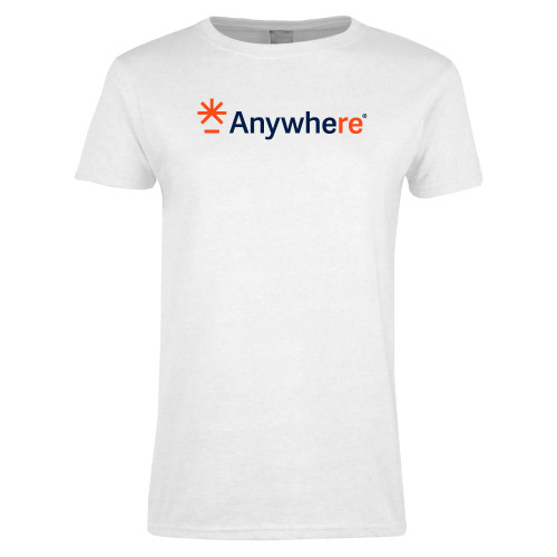  Womens White Short Sleeve Tee - Anywhere