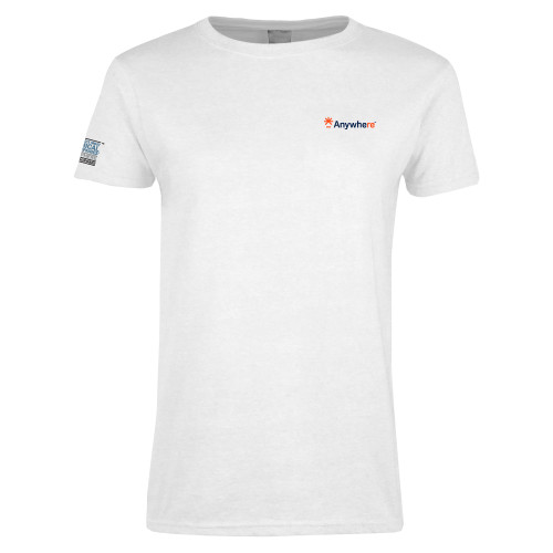  Womens White Short Sleeve Tee - Anywhere