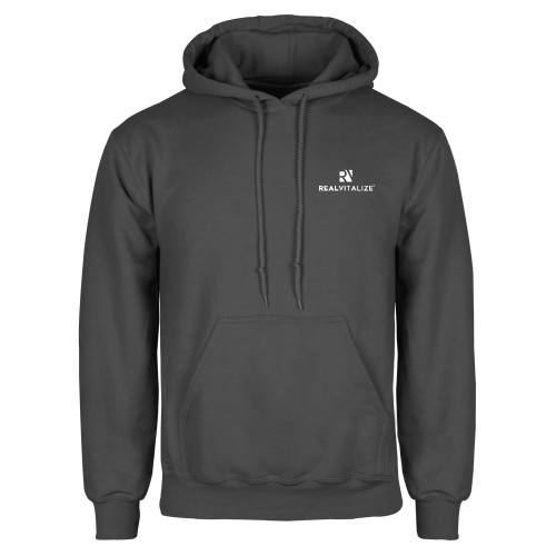  Charcoal Fleece Hoodie - RealVitalize Primary Mark