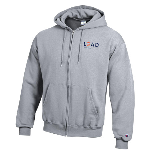  Champion Heather Grey Full Zip Hood - Lead by Anywhere