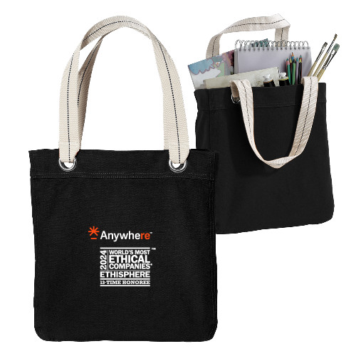 Allie Black Canvas Tote - WME Anywhere 2024