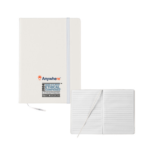  5x7 White Hard Cover Journal - WME Anywhere 2024