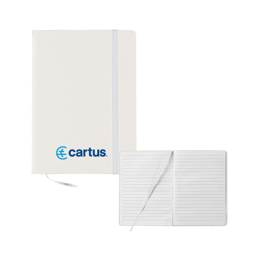  5x7 White Hard Cover Journal - Cartus Horizontal