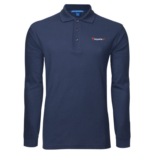  Navy Long Sleeve Polo - Anywhere